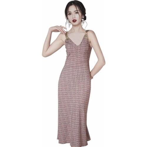 Retro Sext tight Dress one piece korean ladies Summer Sleeveless pink Office cabaret party maxi dresses for women
