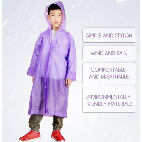 1pc Rainwear EVA Transparent Fashion Frosted Child Raincoat Girl And Boy Rainwear Outdoor Hiking Travel Rain Gear Coat For Child