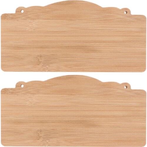 2Pcs Unfinished Wood Signs Blank Hanging Plaque DIY Craft Project Wood Sign