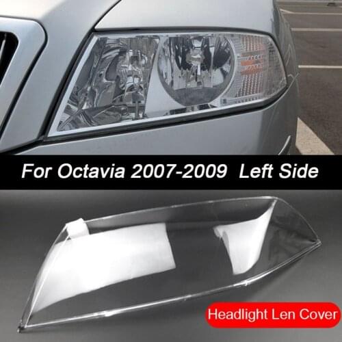 2 Pcs for Skoda Octavia 2007-2009 Car Front Left Right Side Headlight Clear Lens Cover Head Light Lamp Lampshade Shell