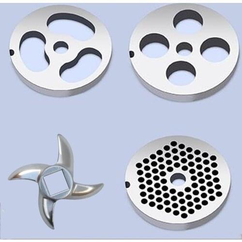 4pcs meat grinder plate net knife meat grinder parts 12# 3CR13 stainless steel meat hole plate generic Meat grinder accessorie