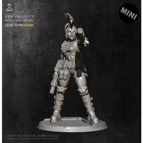 40mm Resin model kits Female bandit figure self-assembled TD-2362