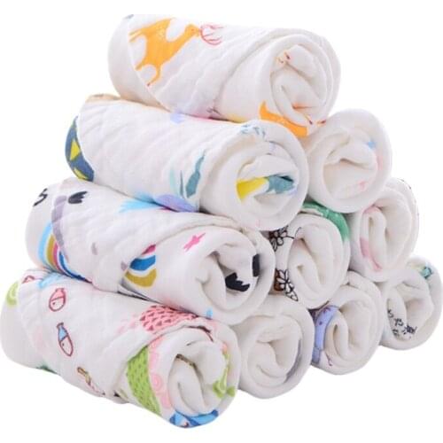 6 Pcs/Set Baby Infants Feeding Bibs Absorbent Soft Muslin Gauze Burp Saliva Towel Handkerchief Toddler Scarf Wash Cloth