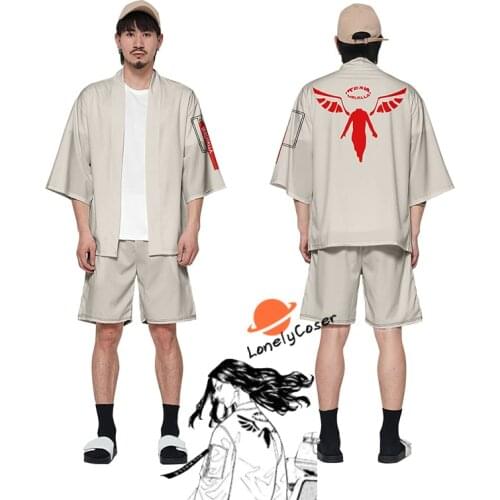 Anime Tokyo Revengers Cloak Keisuke Baji Cosplay T-shirt KimonoFirst Division Captain for Summer Top Shorts Halloween Men Women