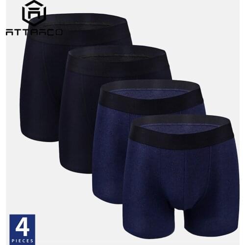 ATTRACO Mens Cotton Panties Underpants Solid Boyshorts Lingerie Shorts Underwear Briefs трусы мужские