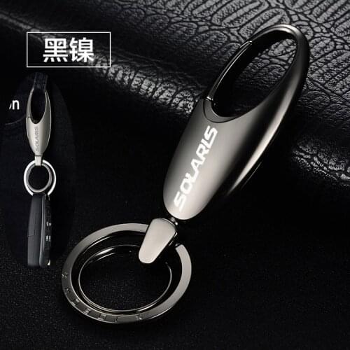 Car Alloy Keyring with LOGO Keychains for car keys for Hyundai SOLARIS 2017 2018 2019 Car trinket Car accessories