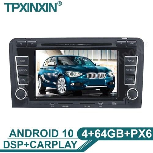 Android 10 4+64G Car Player 2 Din Head Unit For AUDI A3 2003-2013 Car GPS Navi Tape Recorder DSP Radio Multimedia