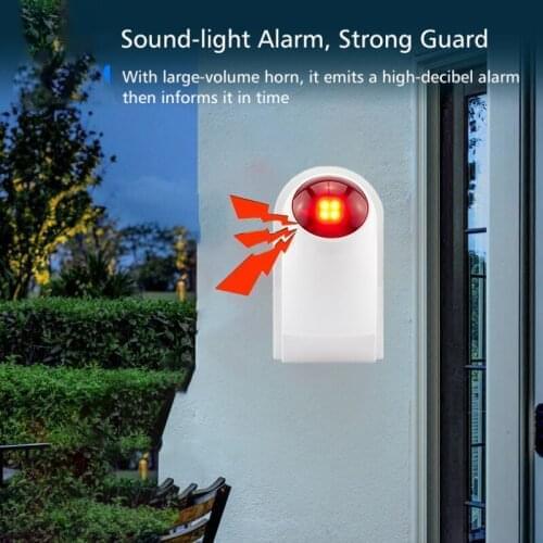 Wireless 433MHz Outdoor 130db Strobe Alarm for Home Security Alarm System Can be Connected to 1527 Remote Control and Door Senso