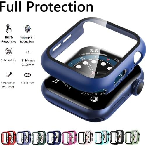 Watch Case For Apple Watch 6 5 4 3 SE 44mm 40mm Full Defense Coverage Tempered for iWatch Case 42mm 38mm Accessorie transparent