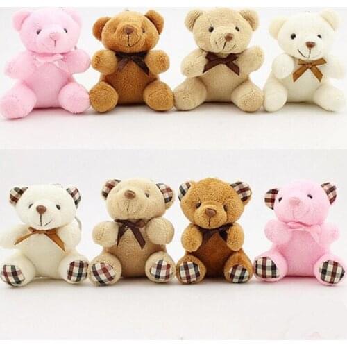 Kids Toys Stuffed Animals Fluffy Bear 8CM Popobe Teddy Bear Cute Plush Toys Bag Keychain Car Key Holder for Pendant Doll