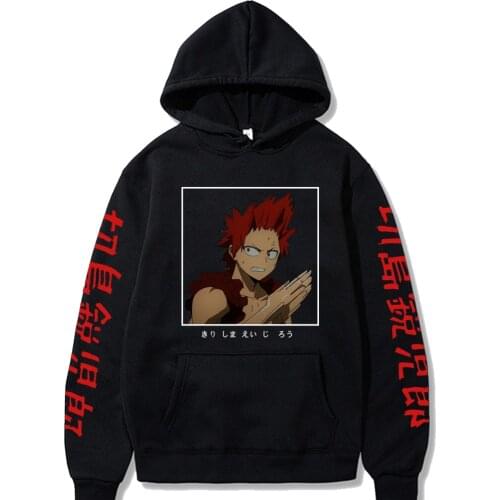 Men Hoodies My Hero Academia Men Pullovers Hoodies Sweatshirts Kirishima Eijiro Print Anime Hoody Streetwear Tops