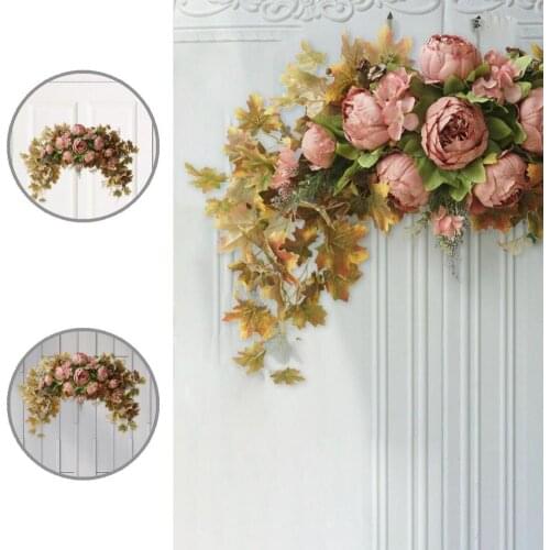 Faux Silk Flower Great Artificial Wreath DIY Wedding Decor Lightweight Artificial Garland Long Lasting for Living Room