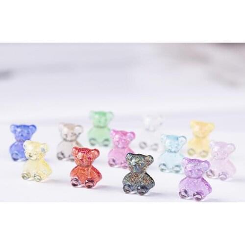 20pcs/lot Cut Bear Flatback Resin Cabochon for Headwear Accessories DIY Scrapbooking Decoration