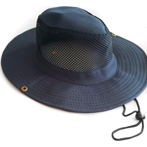 Spring and summer new style color net cap mens fashion big brim travel sunscreen hat monochrome frosted sunscreen fisherman hat