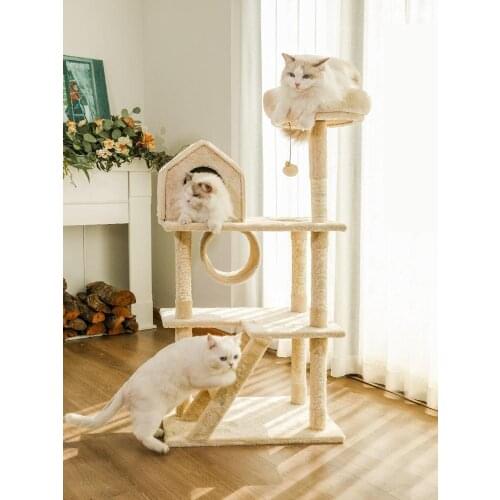 Cat crawling with nest nylon toy cat cat one tree board large crawling tool three-layer frame cat crawling leisure play dual-use