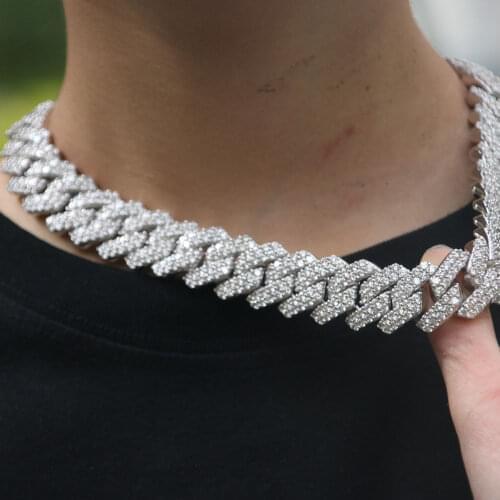 AAA CZ Iced Out 14k 18k Gold Cuban Link Chain Hip Hop Jewelry