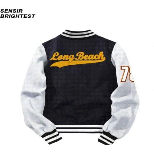 2020 New Arrival Sale Baseball Uniform Coat Fleece Cotton Letter Preppy Style Single Breasted Bomber Jacket Brand Clothing Men