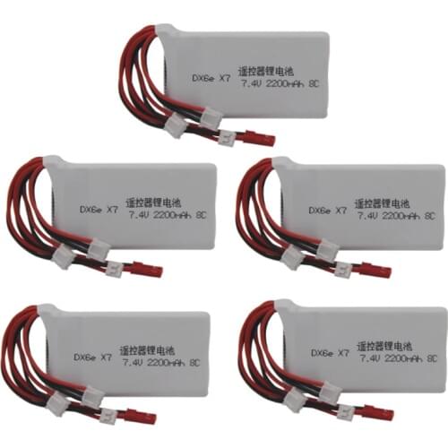 7.4V 2200mAh Lipo Battery for Radiolink RC3S RC4GS RC6GS DX6e DX6 For Taranis Q X7 Transmitter Spare Parts