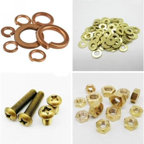 M3 Brass Cross Recessed Pan Head Screws Hex Nut Assortment Phillips Screws 300 pcs /bag