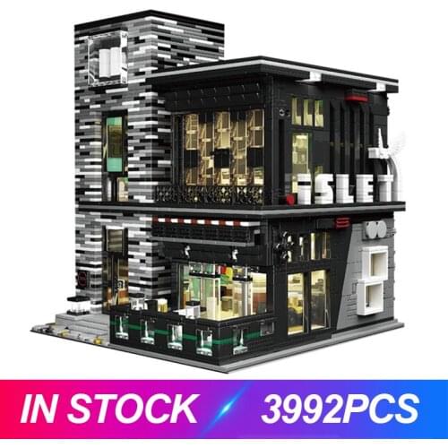 MOULD KING 16042 Streetview Modular Building Blocks The MOC PUB and Restaurant Assembly Bricks Kids Educational Toys Gift