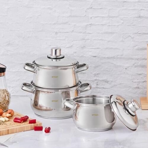 Emsan Azure 6 Piece Steel Cookware Set