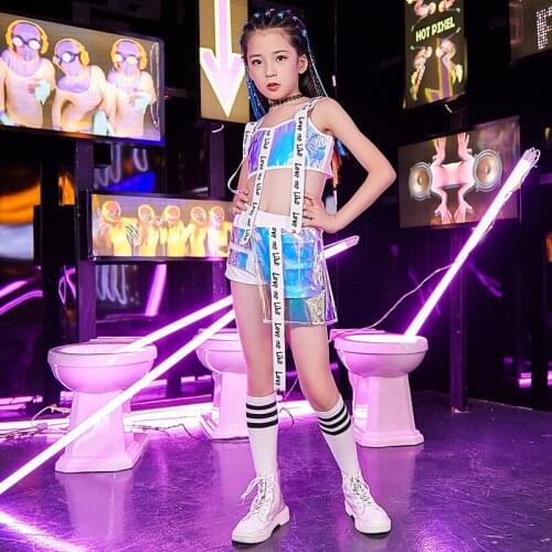 New Children Jazz Dance Costume Girls Hip Hop Suit Kids Modern/Street Dance Costume ChildrenS Day Catwalk Show Outfit DQL1775