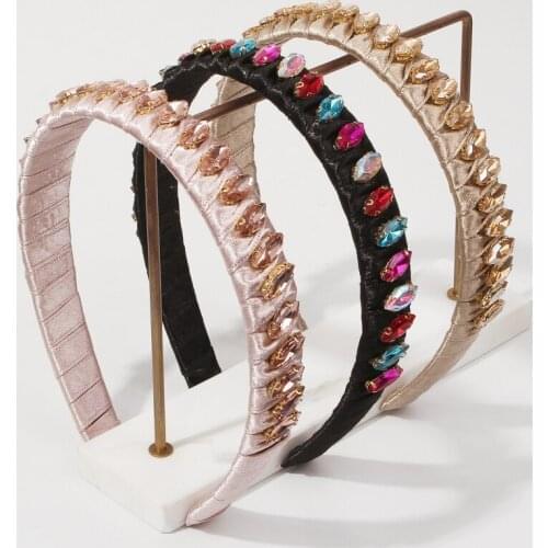 Handmade Crystal Sparkly Padded Headband Colorful Headbands For Women Gifts Female Luxury Rhinestone Hair Jewelry Accessories