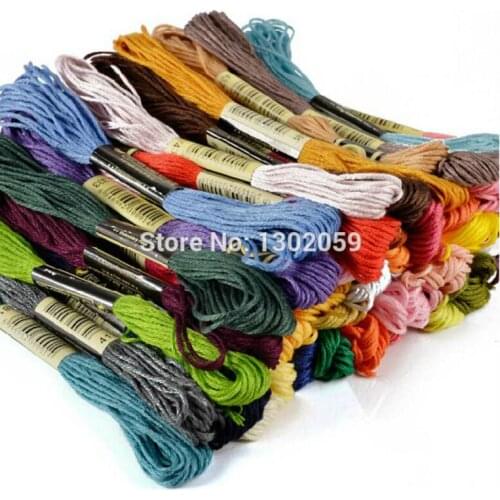 Wholesale 8 Meters Long 300 Pcs/lot Thread +100 Pcs/lot Needle Cross Stitch Embroidery Thread Floss---Choose Any Thread Number