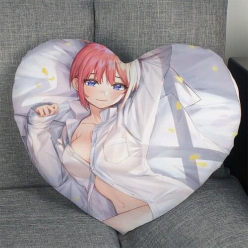 Hot Sale The Quintessential Quintuplets Anime Nakano Ichika Heart Shape Pillow Covers Bedding Comfortable Cushion Pillow Cases
