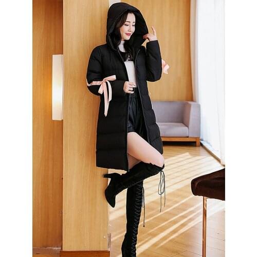 Down Cotton Coat Women Long Section 2018 Winter New Version Slim Slimming Hooded Jacket Thickening Womens Cotton Clothing
