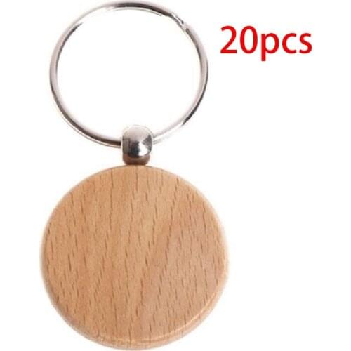 Blank Wooden Keychain Rectangular Engraving Key Tag Can Be Engraved DIY Keyring Unfinished Wood for Crafts