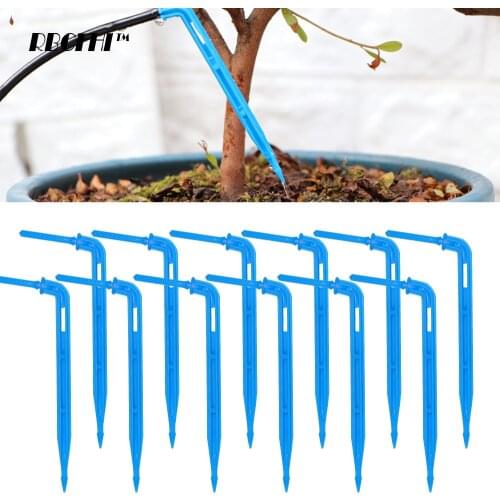 RBCFHI 3/5mm Blue Bending Drippers Garden Potted Bonsai Micro Drip Irrigation Drop Emitter Home Watering Curved Arrows for Plant