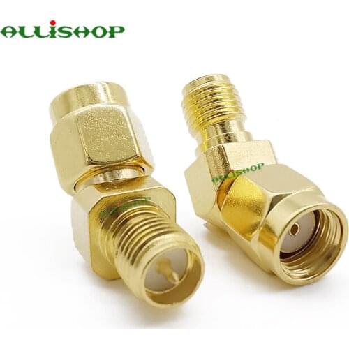 RP SMA Male to RP SMA Female 45 Degree RF Adapter Connector Gold Plated for FPV RX5808 For Fatshark For Goggles