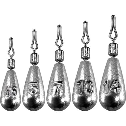 Drop Shot Tear Shape Fishing Sinkers 10PCS 3.5g 5g 7g 10g 14g Fishing Jig Fast Sinking For Deep Sea Pesca Fishing Tackle 2021