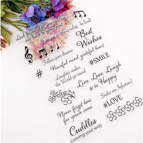 14.5*21CM Hot sale Note text Transparent Clear Stamps / Silicone Seals Roller Stamp for DIY scrapbooking photo album/Card Making