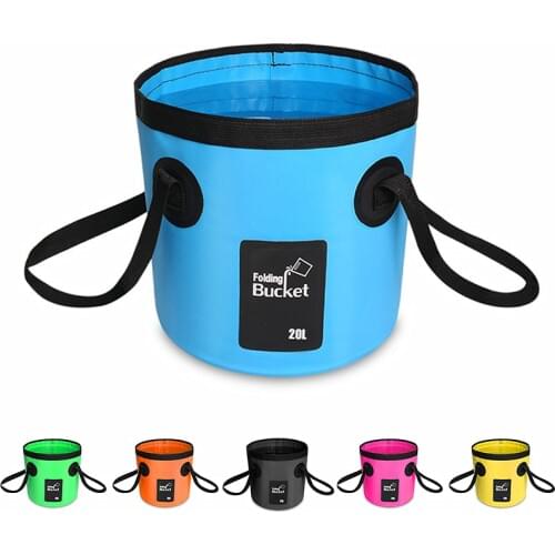 12L 20L Folding Waterproof Water Bags Fishing Bucket Outdoor Portable Bucket Water Container Storage Carrier Bag