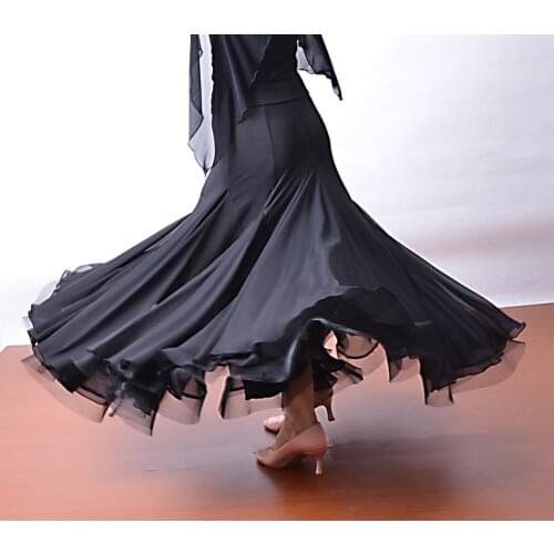 Dance ballroom dancing ladies summer practice performance clothing chiffon skirt dance skirt pendulum semi S13020