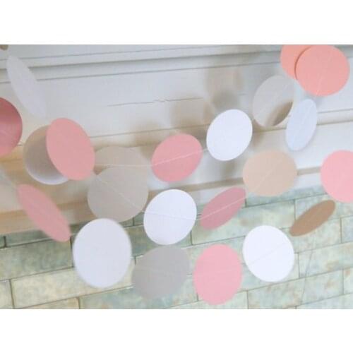 Baby shower decorations - 10ft White Pink and Gray Garland - Its a Girl Decor- Paper Garland- your color choice