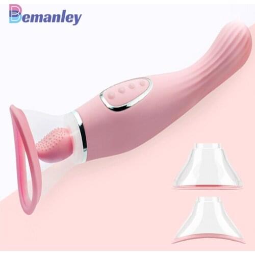 Tongue Vibrator Rechargeable Massager Female G-Spot Stimulation Nipple Sucker Sex Toy Teasing Clitoral Masturbation Products
