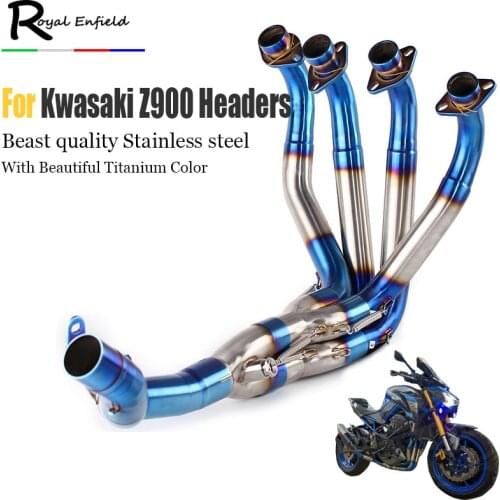 Z900 Slip-on Motorcycle Exhaust Muffler Headers Front Tube Stainless Steel Down Pipe Elbow for Kawasaki Z900 2017 2018