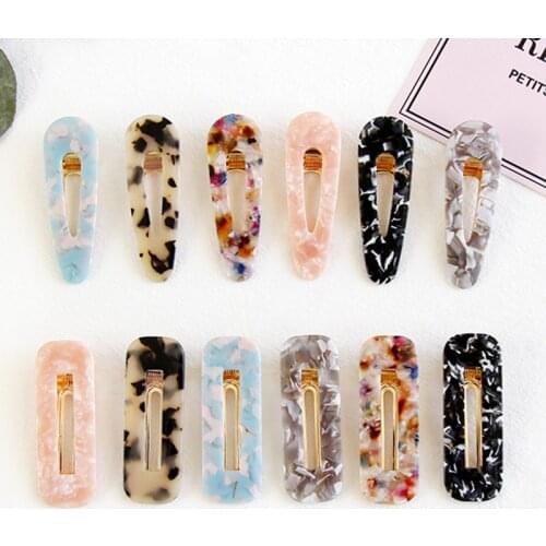 Women Girls Acrylic Hollow Waterdrop Rectangle Hair Clips Tin Foil Sequins Hairpins Barrettes Headbands Hair Accessories