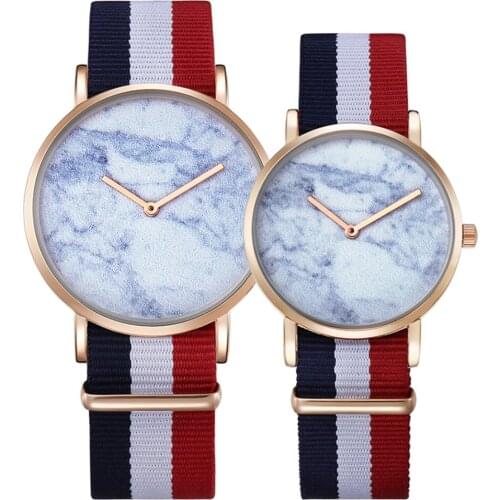 CAGARNY Brand Couple Watches For Men Women Nylon Strap Watch Fashion Gold Ultra Thin Quartz Clock Male Lovers Gift Wristwatches