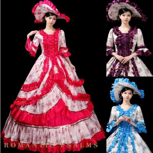 Medieval Renaissance Court Queen Victorian Ball Dress Medieval Lolita Party Halloween Costume For Women XXXL Plus