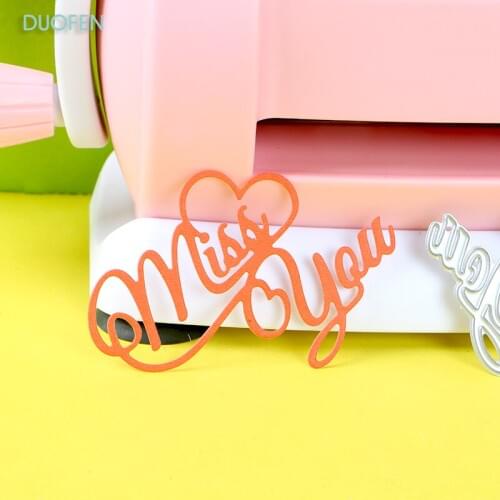 1pc miss you stencil metal Cutting die for DIY craft projects Scrapbook Paper Album Papercraft cutting dies greeting cards