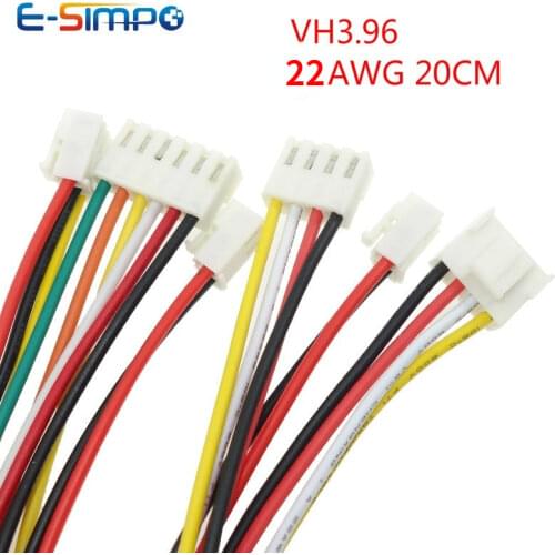10pcs JST VH3.96mm 20cm 20AWG Terminal Wire One/Two Side 2P 3 4 5 6P Female Housing Plug Connector Electronic Wire Cable Harness