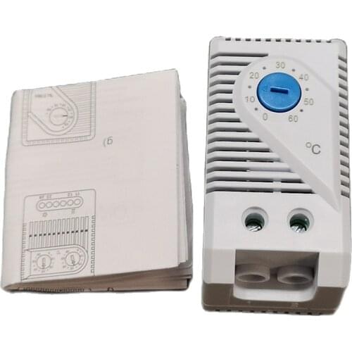 10 Pieces KTS011 Small Compact Adjustable Thermostat , 0-60 Degree Temperature Controller Fan or Singal Light for Cabinet