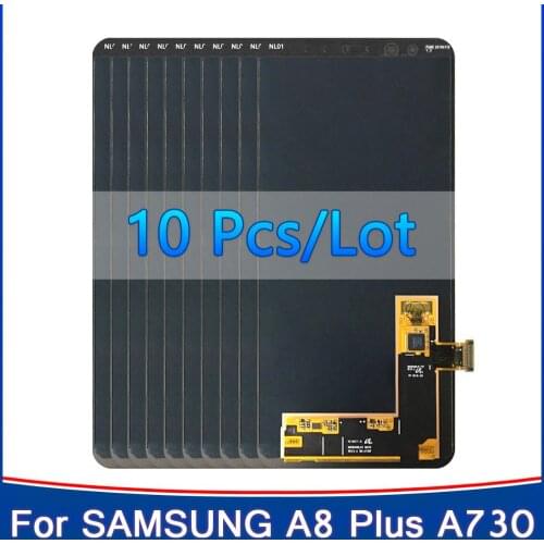 10PCS Super AMOLED A8 Plus 2018 Display Replacement For Samsung Galaxy A730 LCD A730F SM-A730F Display Touch Screen Digitizer