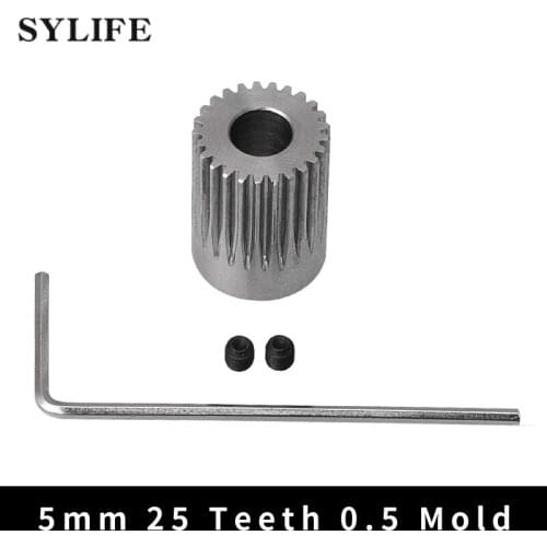13.5x18mm Stainless Steel 25 Teeth 0.5 Mold Motor Metal Gear Wheel 5mm Hole Dia Fit for DIY Small Drilling Machine