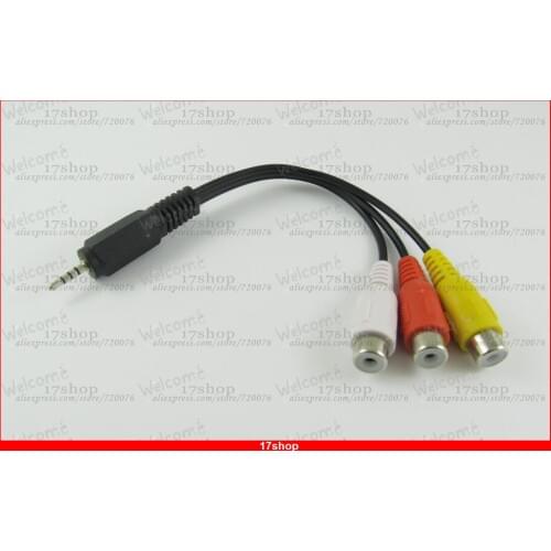 20pcs x Male Stereo Plug to 3 RCA Female Jack Audio Video AV Adapter Cable Nickel 2.5mm