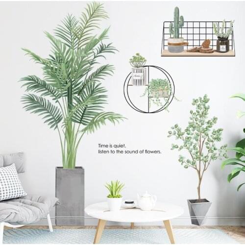 29 Styles Green Leaves Wall Stickers For Bedroom Living Dining Kitchen Kids Room DIY Vinyl Wall Decals Door Art Murals